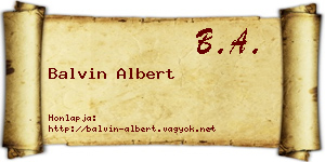 Balvin Albert névjegykártya