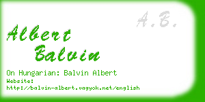 albert balvin business card